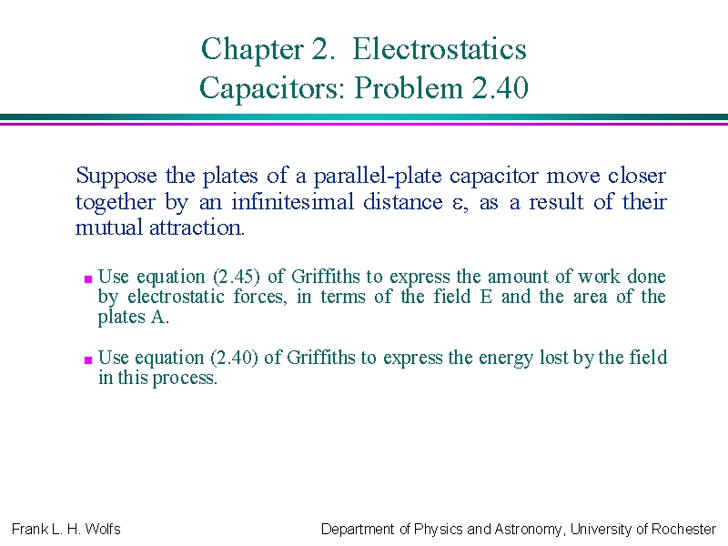 Chapter 2. Electrostatics