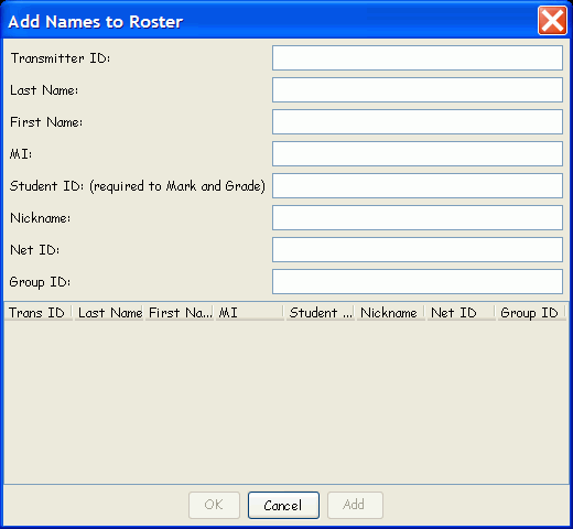 Manually Add Names to Class Roster