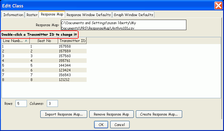 Change a Name or ID by double-clicking it