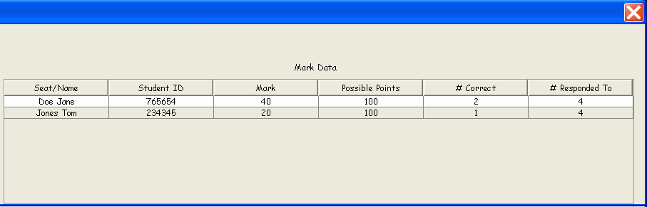 Mark Session dialog, second half