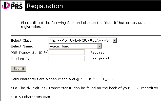 Registration Form