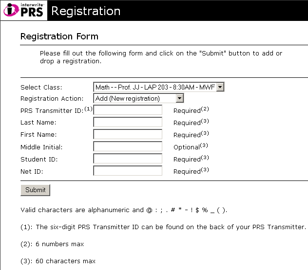 Registration Form