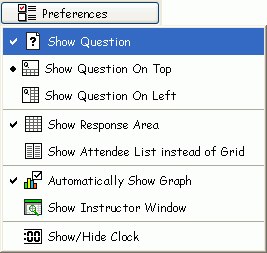The Session Preferences Menu