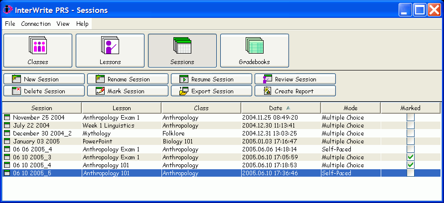 Session Module dialog