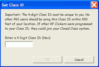 The Set Class ID dialog