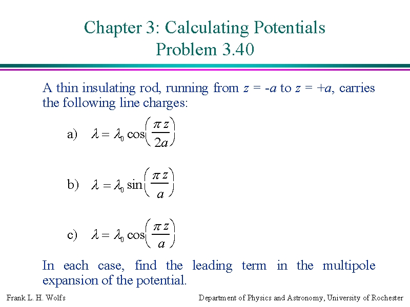 Chapter 3: Calculating Potentials